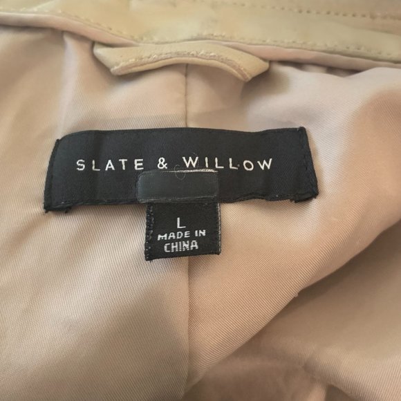 Slate & Willow Quilted Cream Leather Moto Jacket L - Picture 7 of 16